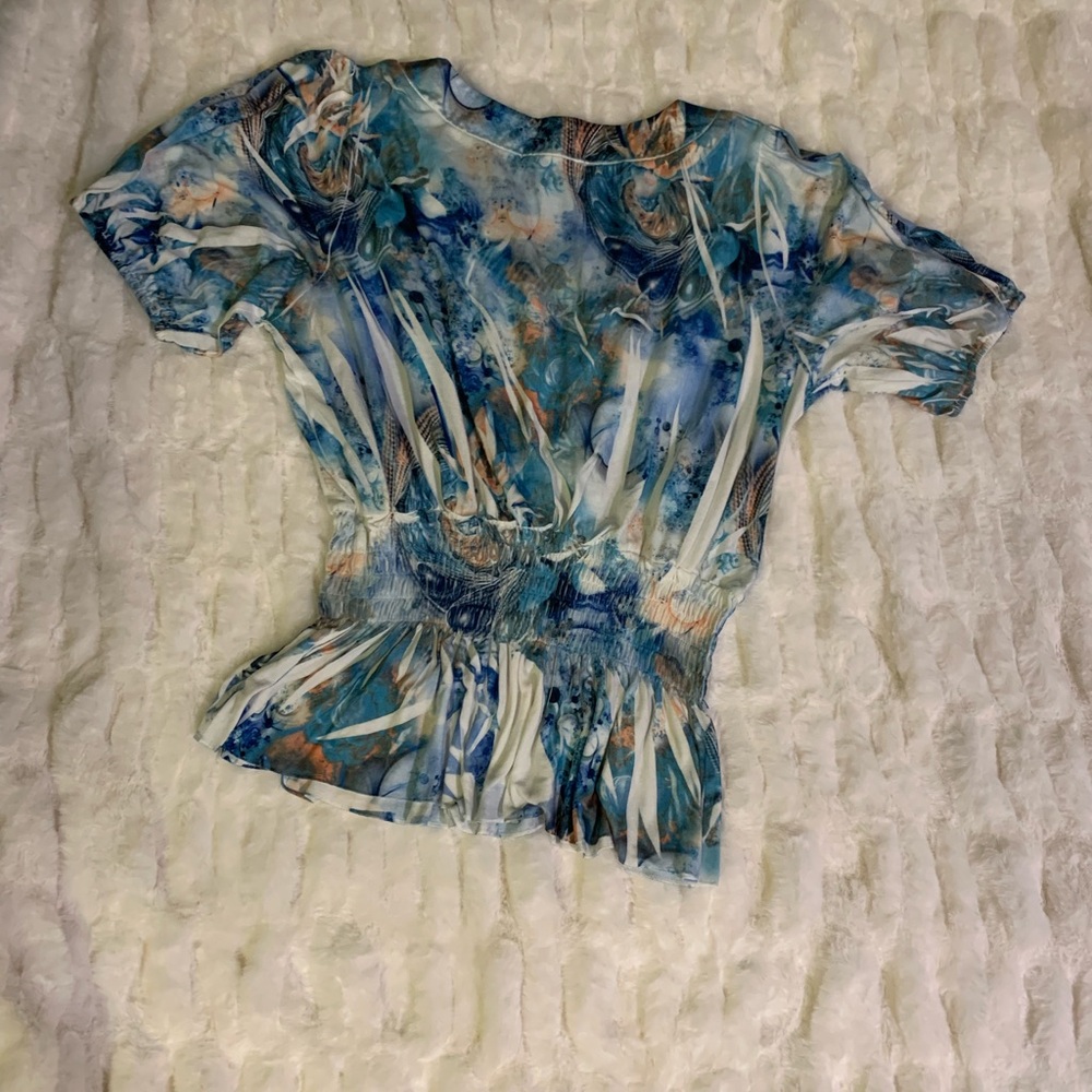 Blue Floral Top - Picture 4 of 4